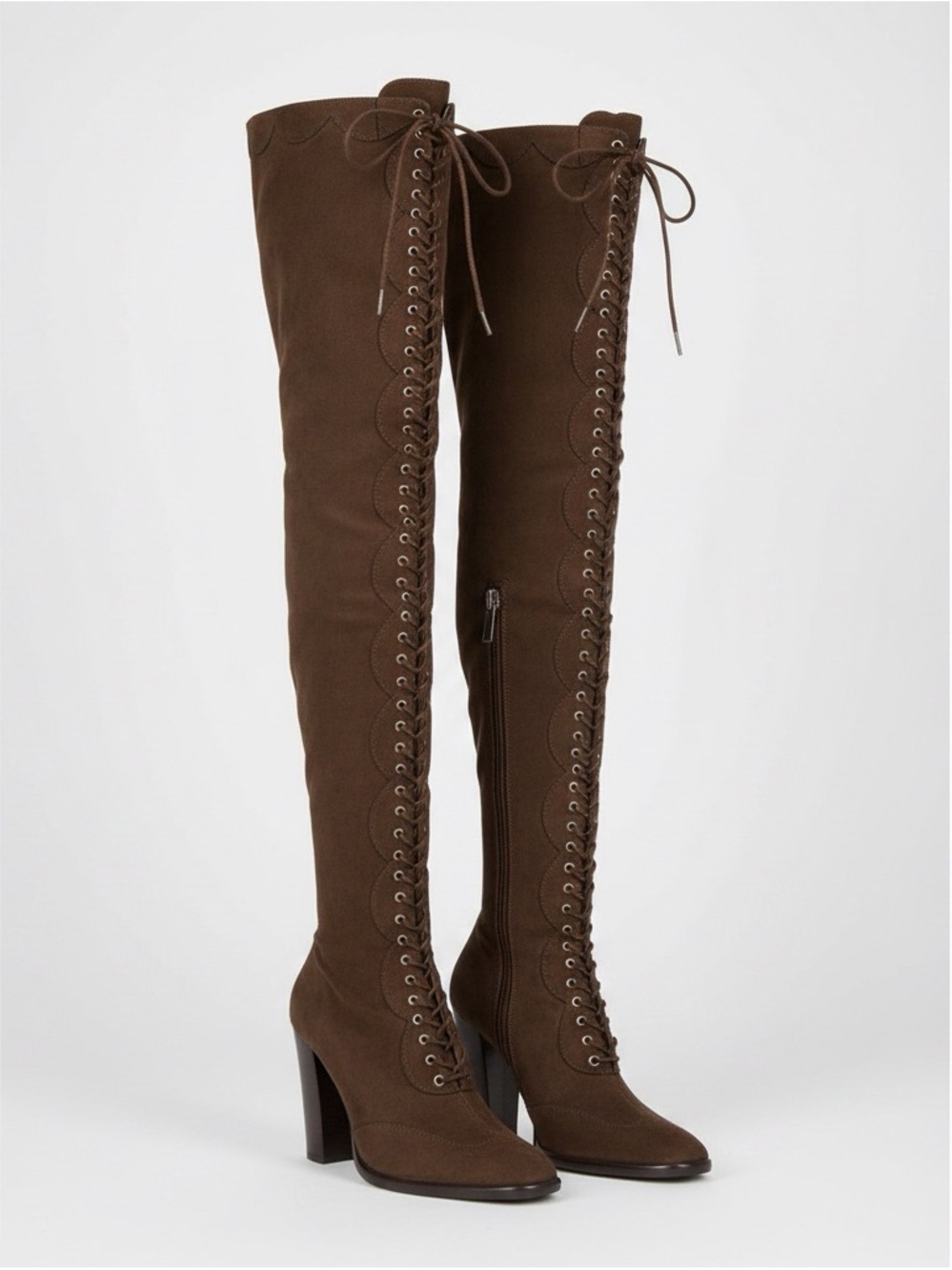 JEFFREY CAMPBELL Olianna Thigh- high lace-up riding boots - Picture 2 of 16